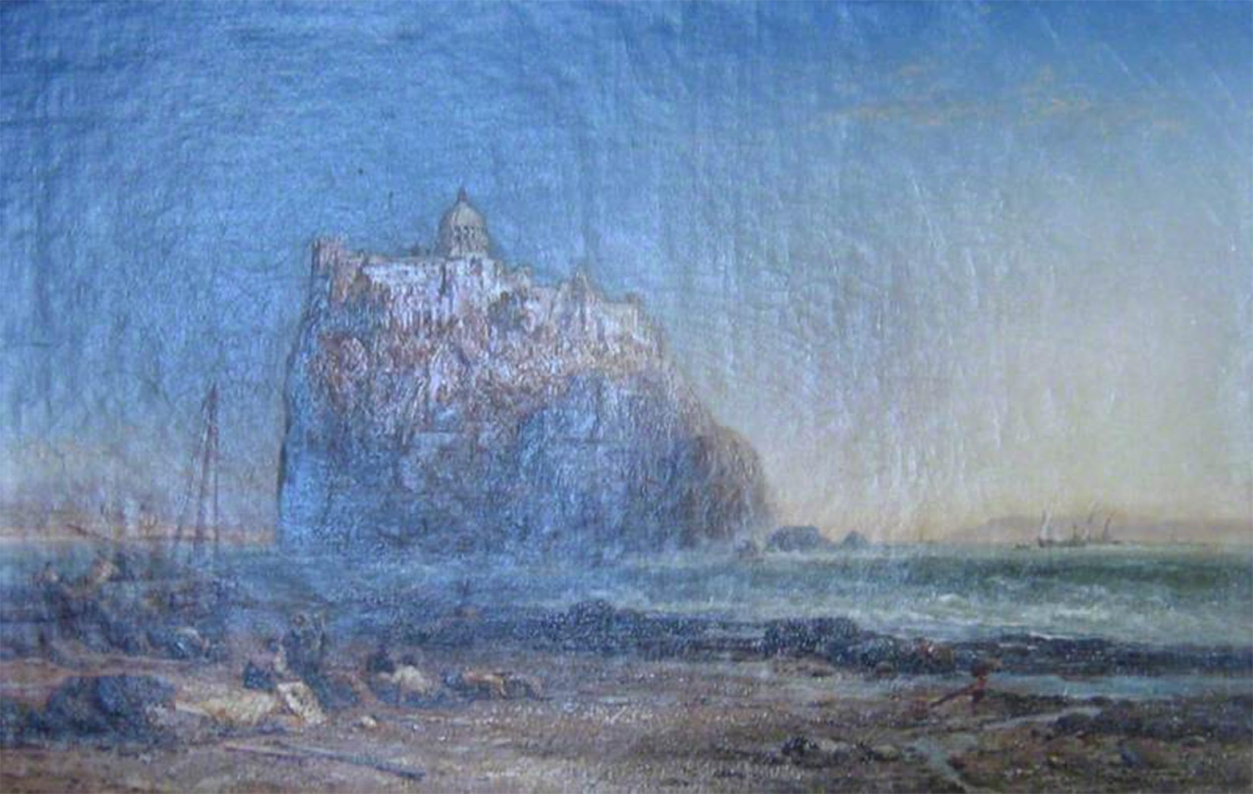 POSTERIIk Famous Modern Artwork Art Mural the Castle of Ischia Near Naples by Webb Oil Paintings Pictures for Home Decor 60x90cm