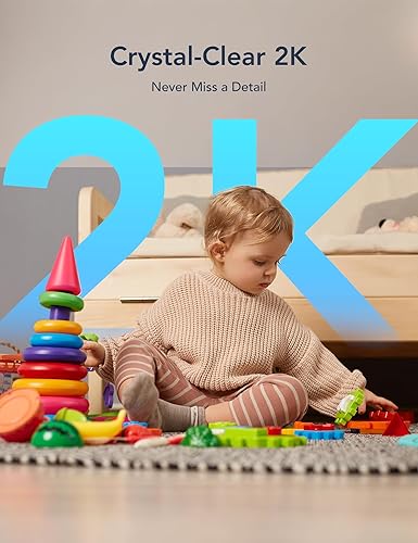 Miniatura 3 de GNCC Cámara de seguridad interior 2K para monitor de bebé/mascota con WiFi de doble banda, cámara para perros con aplicación de teléfono, detección