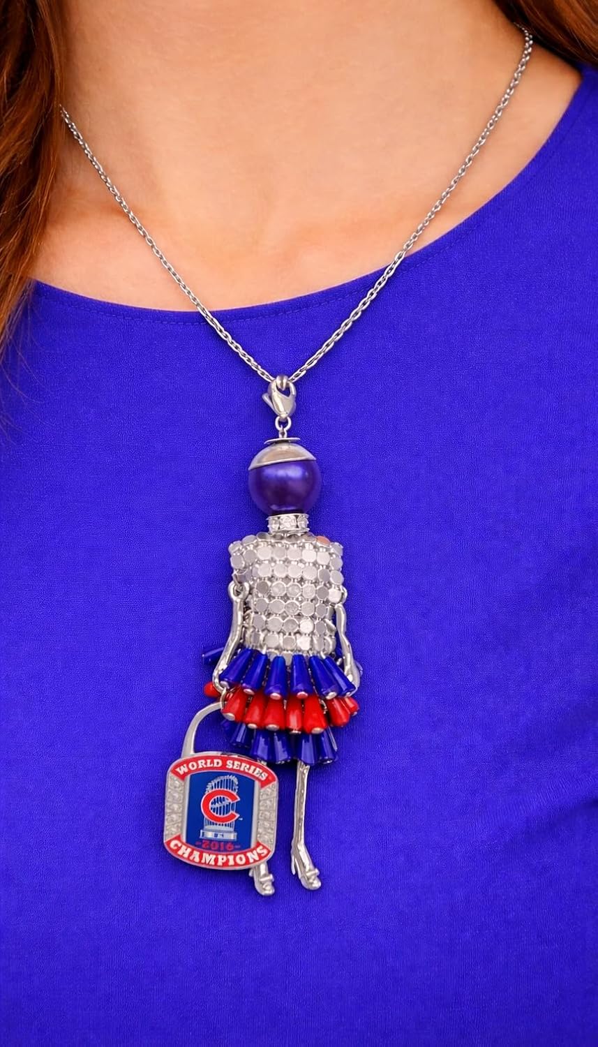 Cubs 3 Dimensional World Series Doll Necklace (May also be used as an ornament)