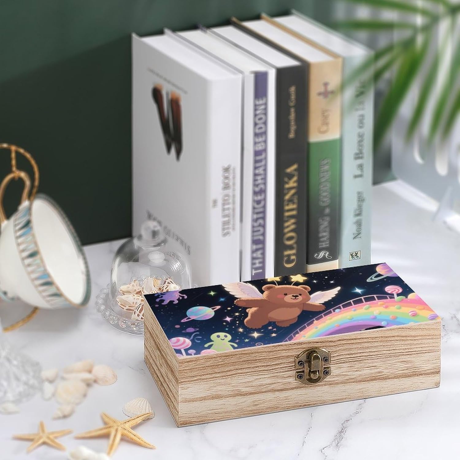Winged Bear Wooden Gift Boxes Memory Box for Keepsakes image 4