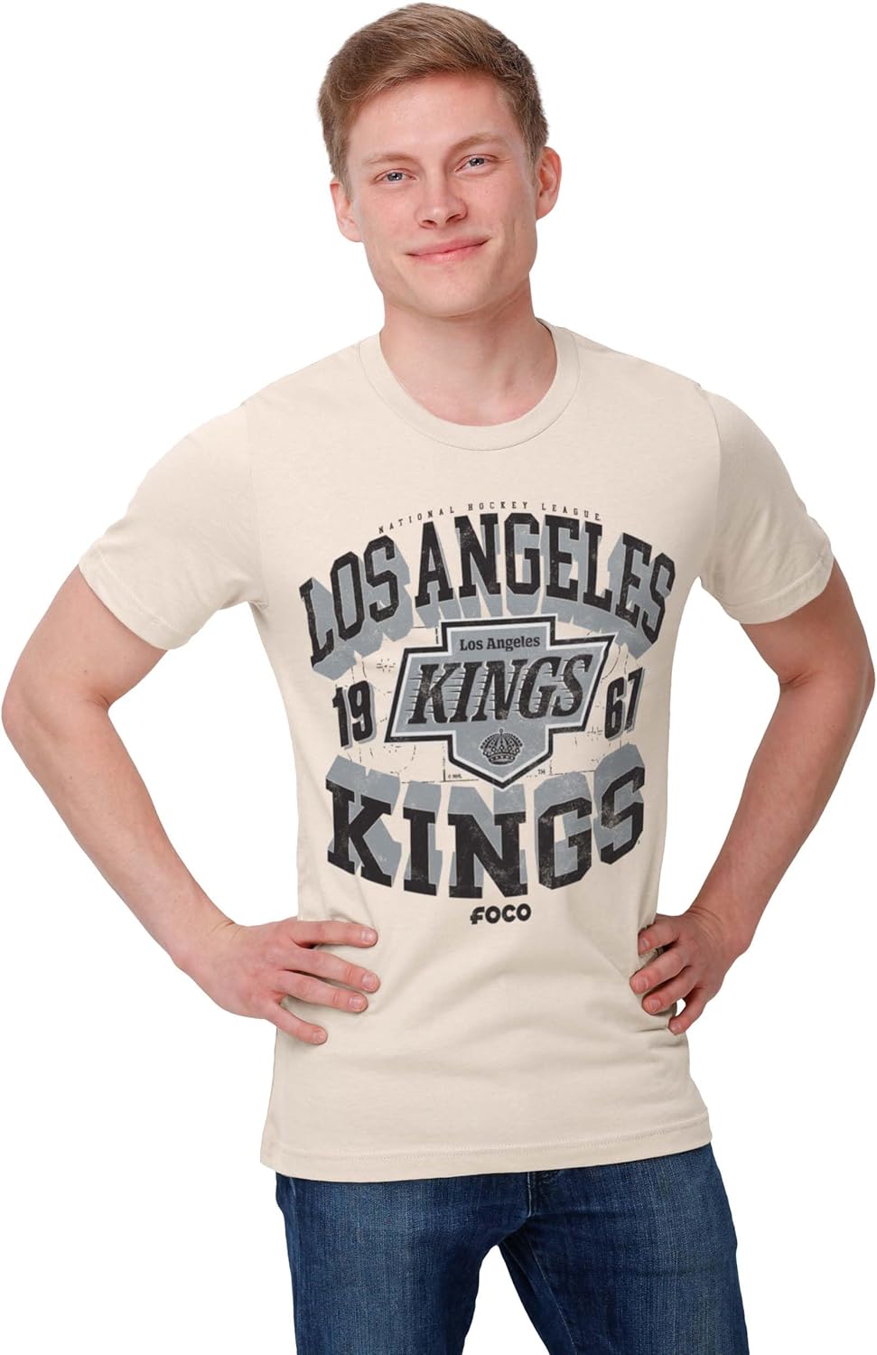 FOCO Men's NHL Team Logo Rink Arched Wordmark Short Sleeve T-Shirt