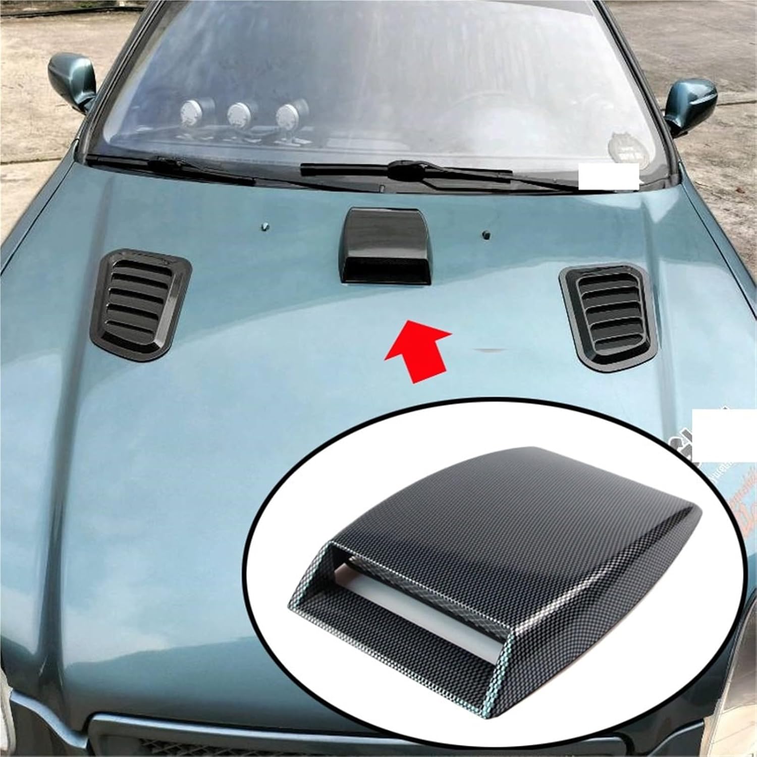 Car Hood Scoop Air Intake Decorative Cover Compatible With BMW G30 E92 F30 /Ford/Ranger Tuning(Black)