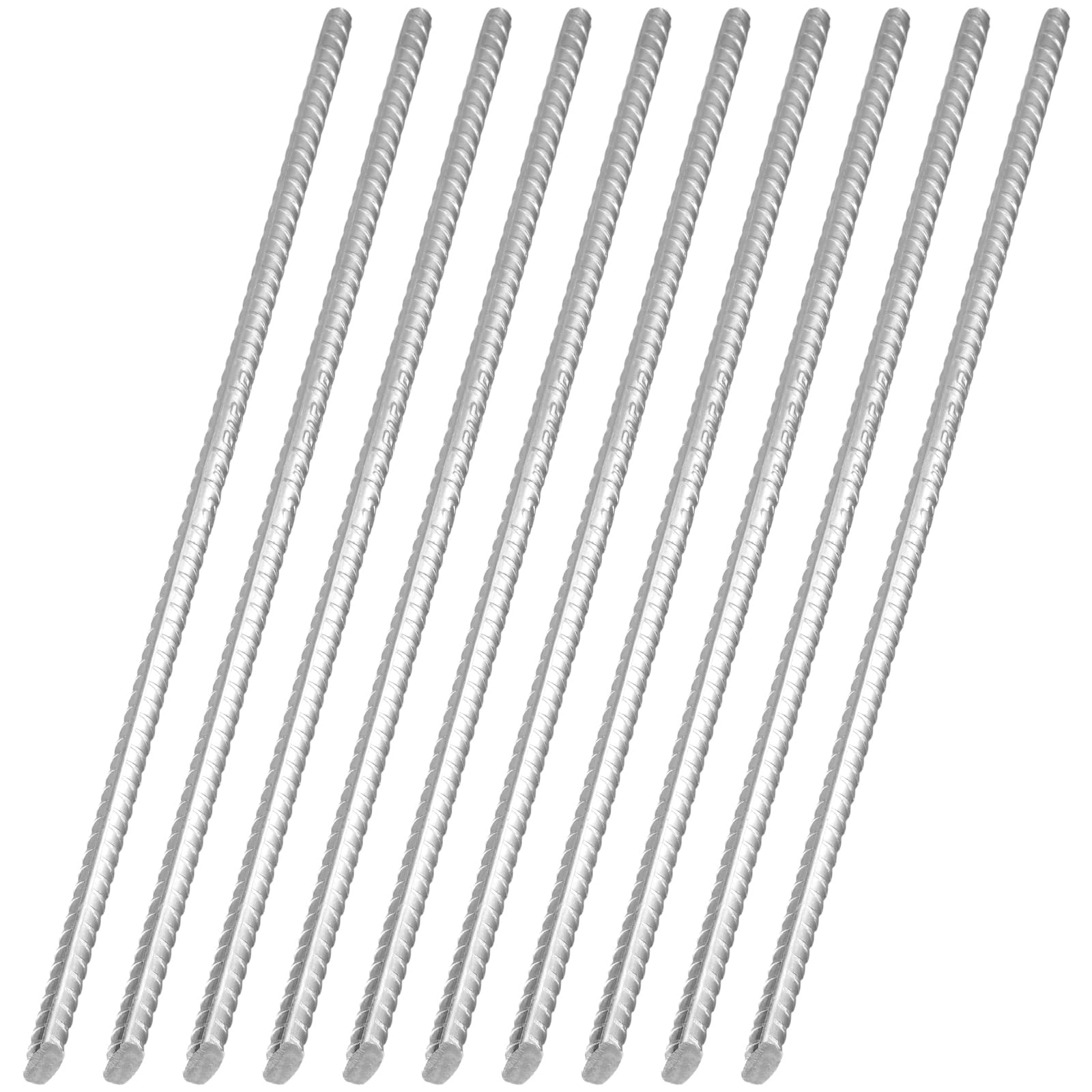 TAICHEUT 10 Pack 15 Inch Rebar Stakes, Long Straight Heavy Duty Ground Anchor Steel Stakes for Garden Plant Support, Concrete, Timber