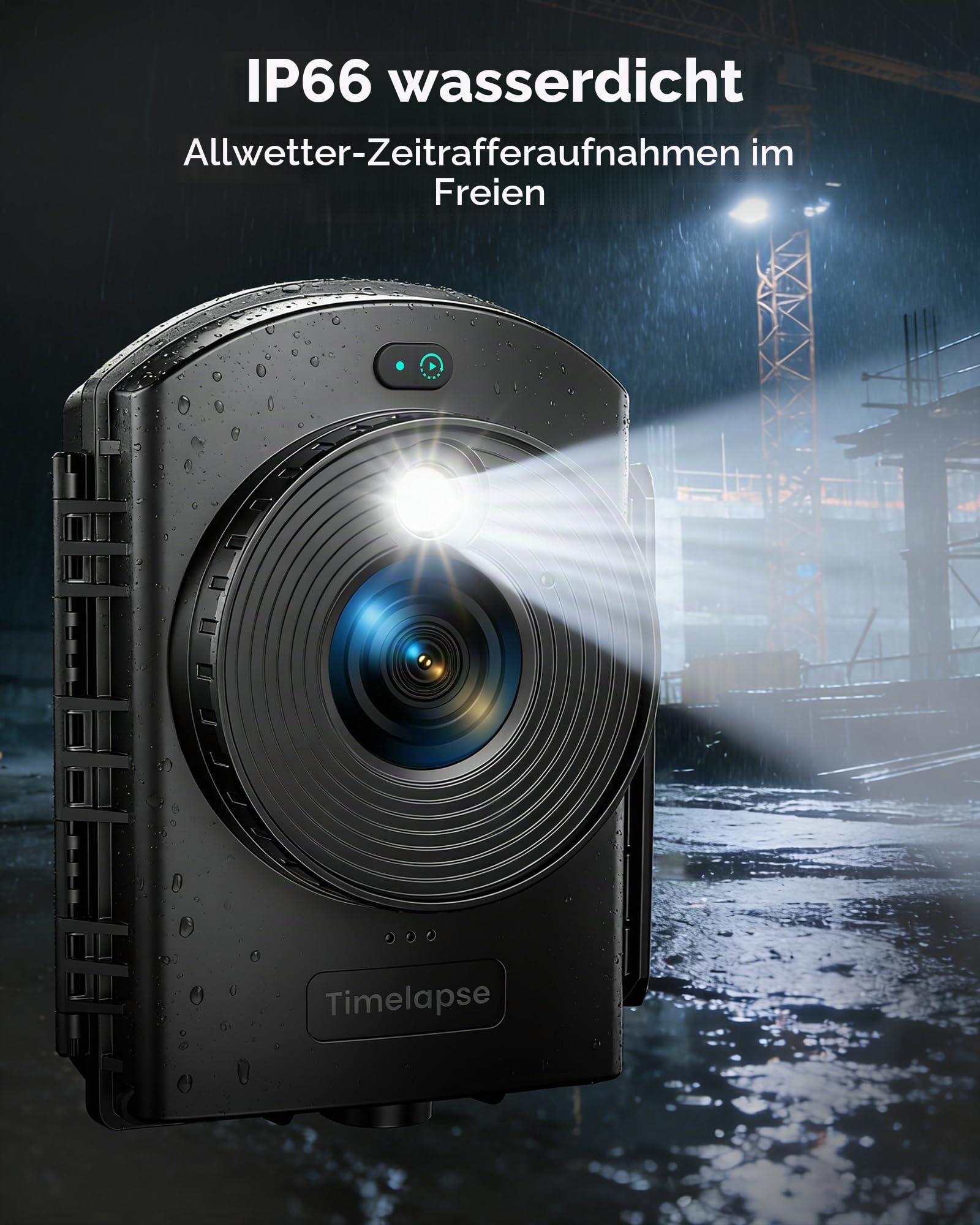 Zeitraffer Kamera für Außenbauprojekte, 180 Tage Aufnahmezeit, Timelapse Kamera mit IR-Positionierung, Aufnahme von 1080P AVI-Videos und Fotos für Pflanzenwachstum, Baustelle(64 GB TF-Karte)