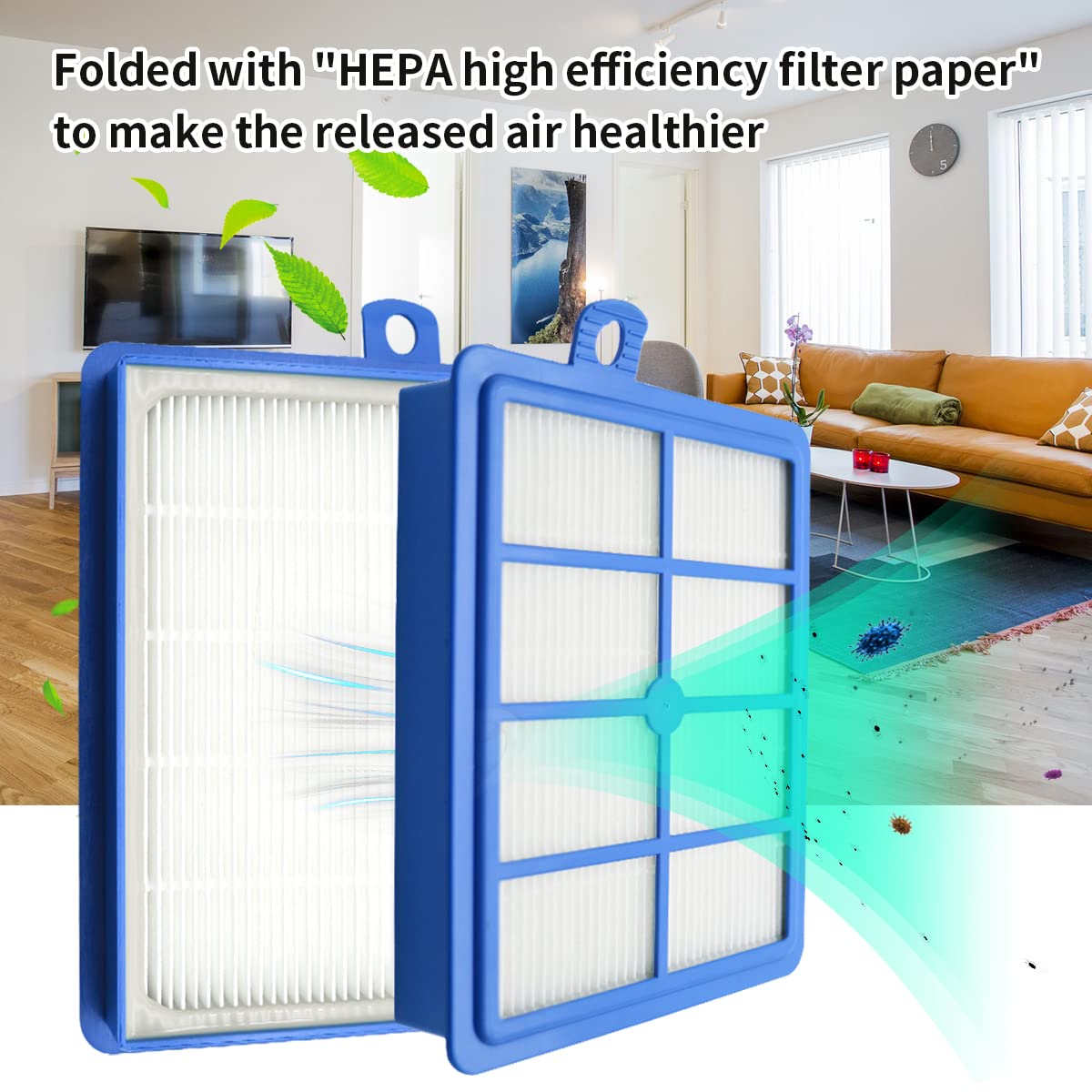 Benfosh 2 pezzi Filtro HEPA Lavabile per Electrolux H12 EL4100 EL6986A EL4050 ZE346B ZUA3840P ZTI7635, per Philips FC9080 FC9081