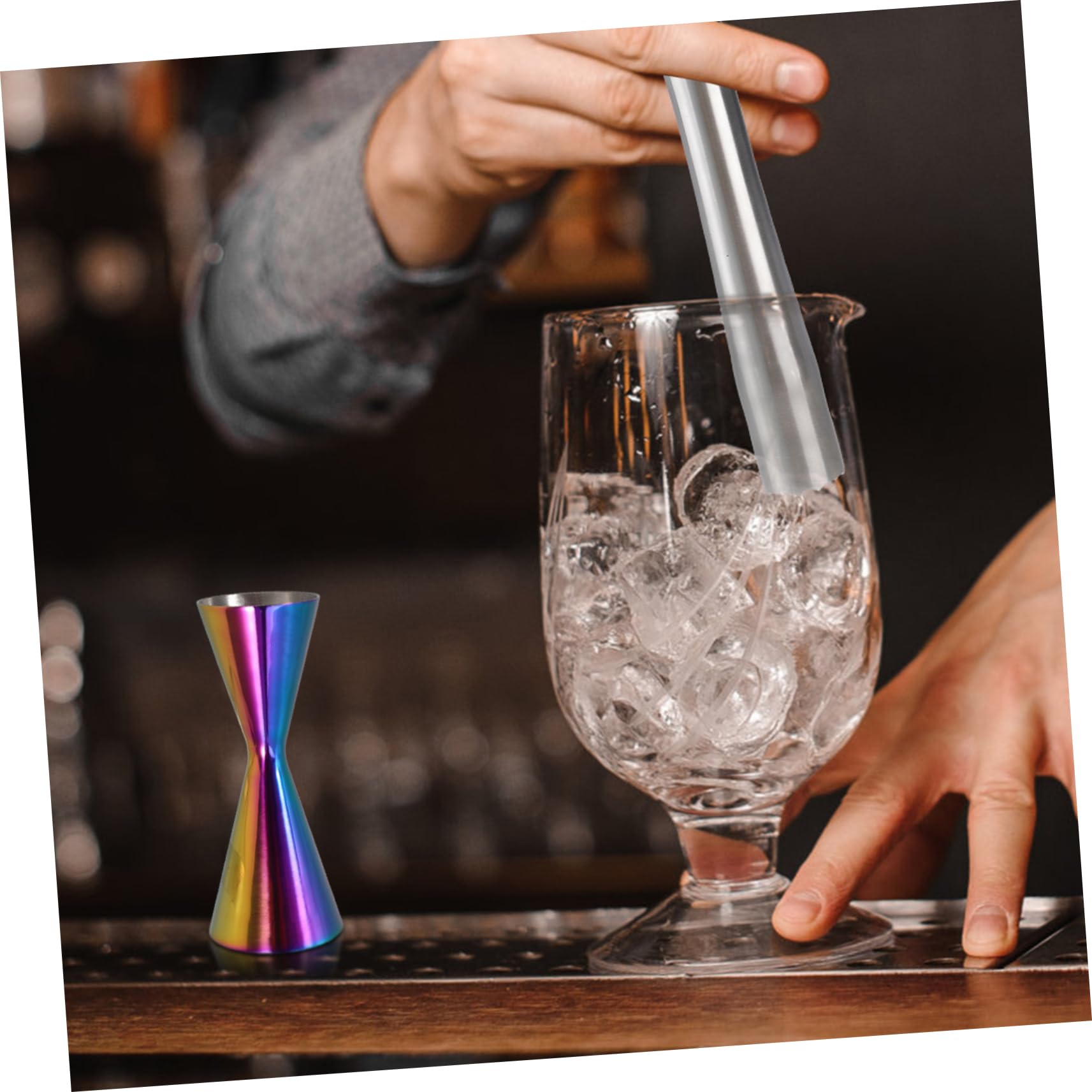 FUNOMOCYA Dual Measurement Jigger Bar Measuring Cup Cocktail Measure Shot Glass Stainless Steel Bartender Tool