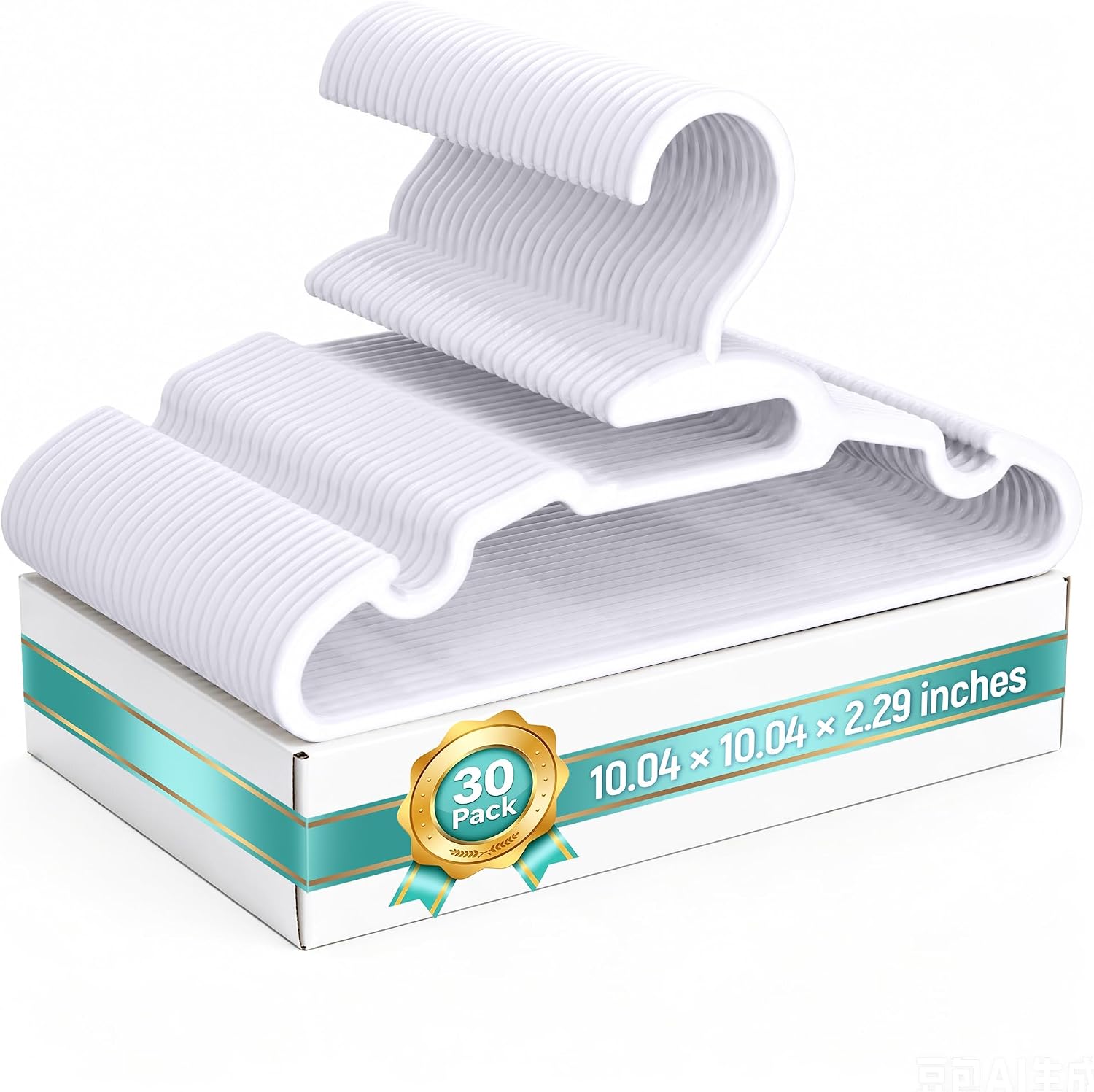 Kids Hangers 30 Pack, Baby Plastic Clothes Hangers, White Children's Hangers with No Mark Design, Lightweight Space Saving Baby Toddler Closet Hangers, Durable Nursery Clothing Organizer