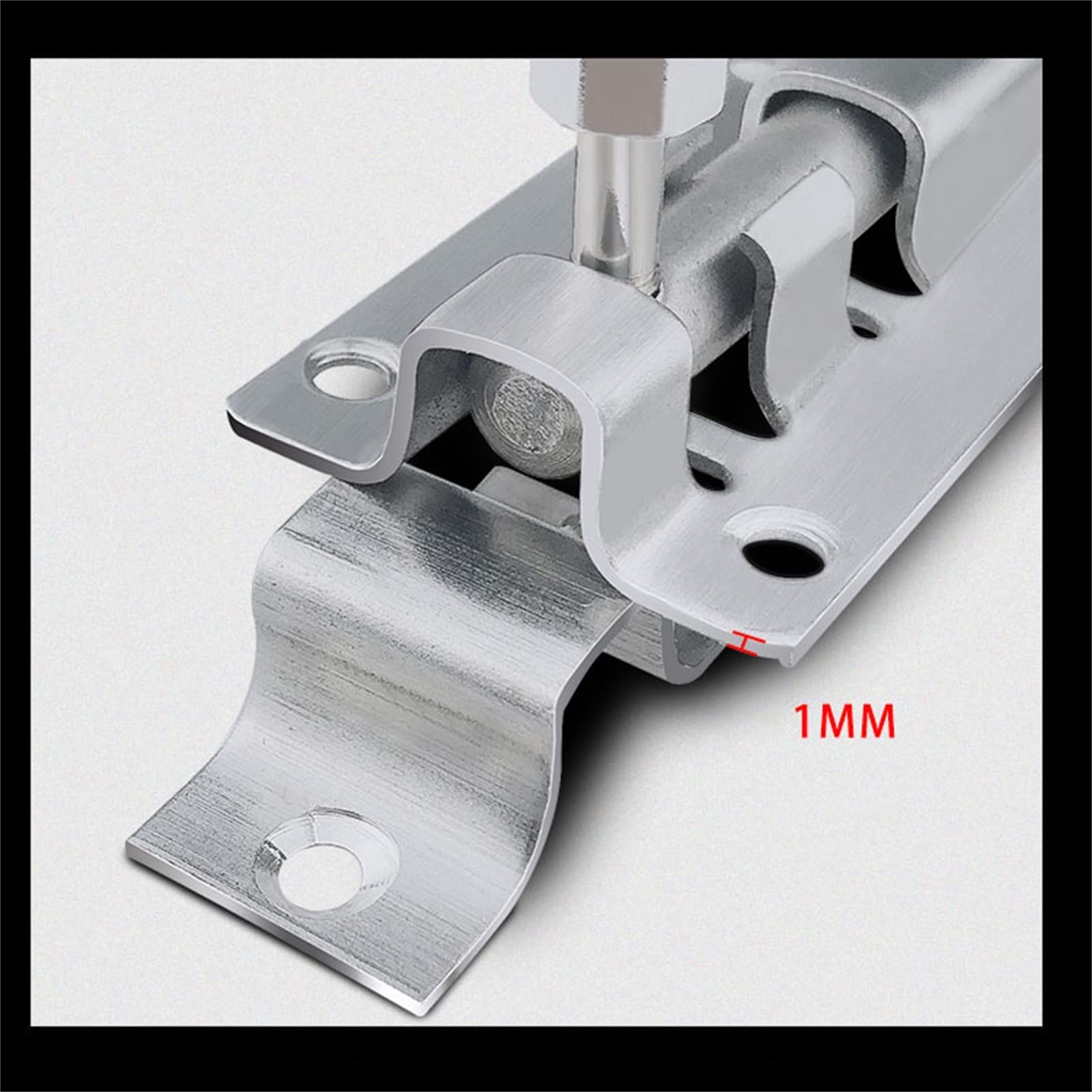 Cerradura for Puerta corredera, pestillo de Seguridad, 4 Pernos deslizantes, con Tornillos. Acero Inoxidable Estilo Retro for Puertas baño, Vallas y cobertizos(4 in)