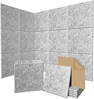 Vista 10 de Paquete de 15 paneles hexagonales de espuma a prueba de sonido para paredes, paneles acústicos de 12" x 11" x 0.35" de alta densidad que absorben