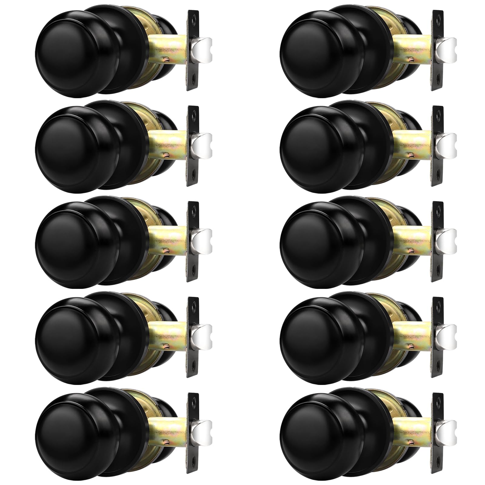 Poignées de porte au style colonial noir mat Probrico lot de 10 design épuré