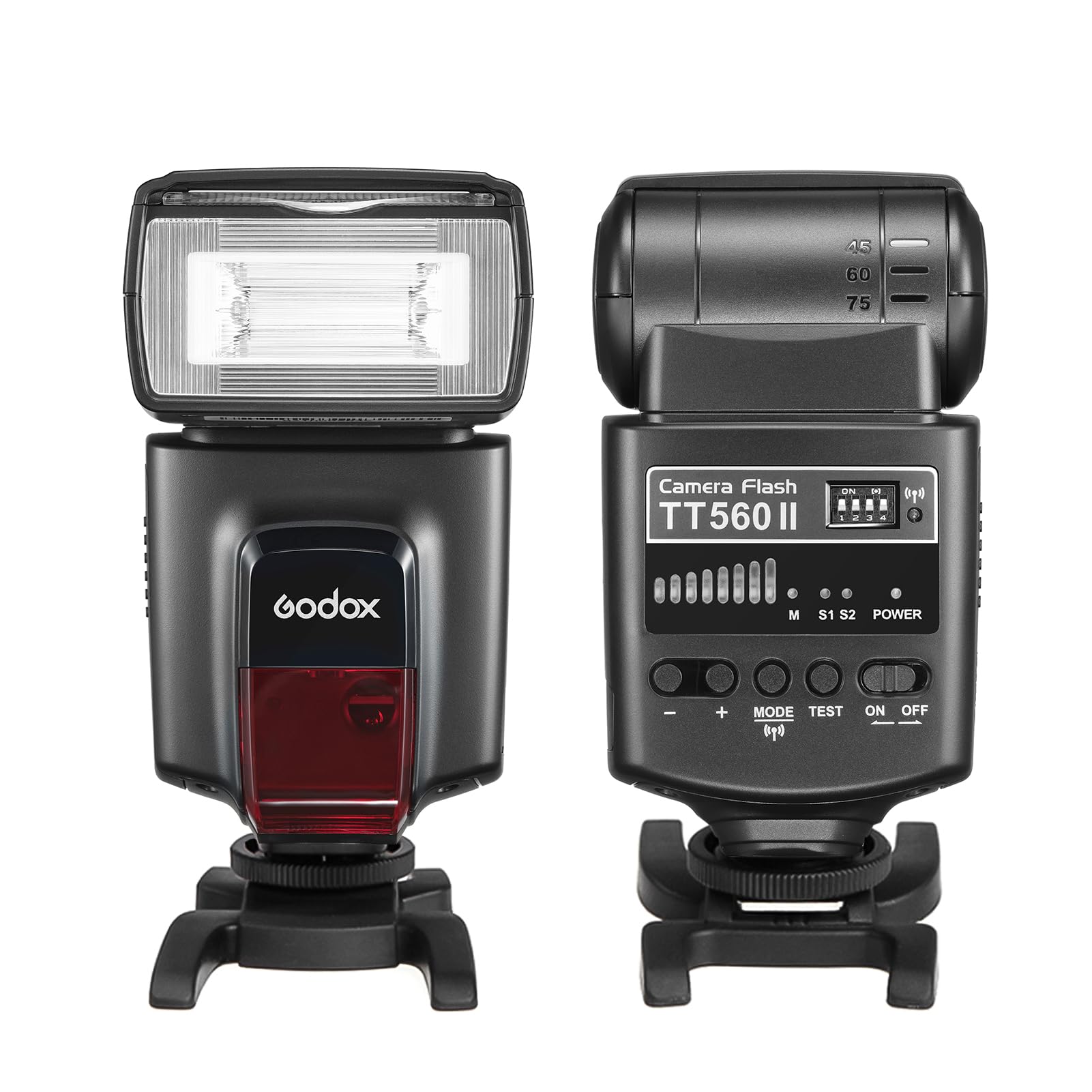 GODOX TT560II Flash elettronico universale sulla fotocamera Speedlite GN38 Standard Hot Shoe 2.4G Trigger wireless con modalità M/S1/S2 con trasmettitore trigger compatibile con Canon Sony Nikon