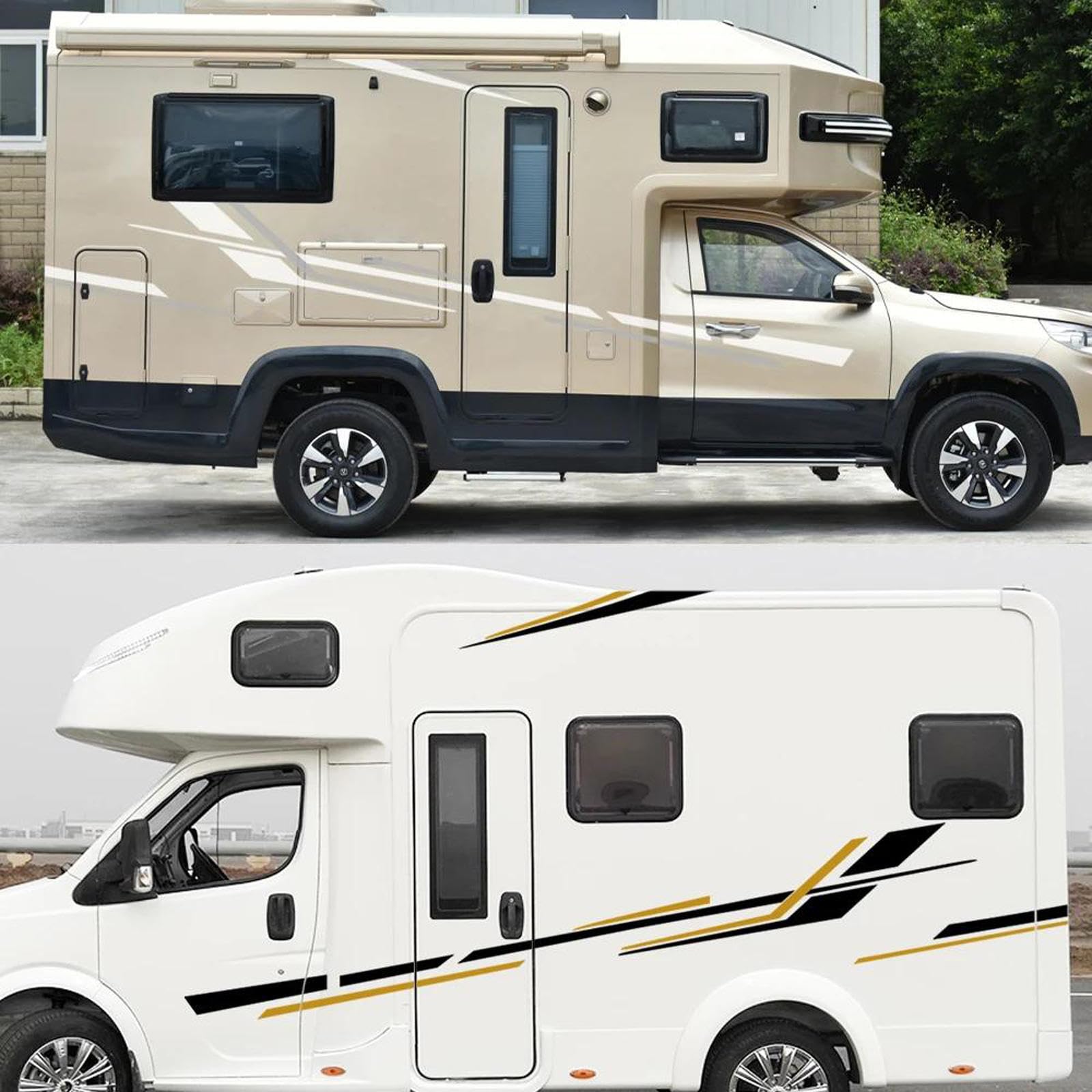 6 Pezzi Strisce per Camper Adesivi in ​​Vinile Decalcomanie per Decorazioni Auto, Adatte per Camper, Van per Cavalli, roulotte, Accessori Auto per Camper