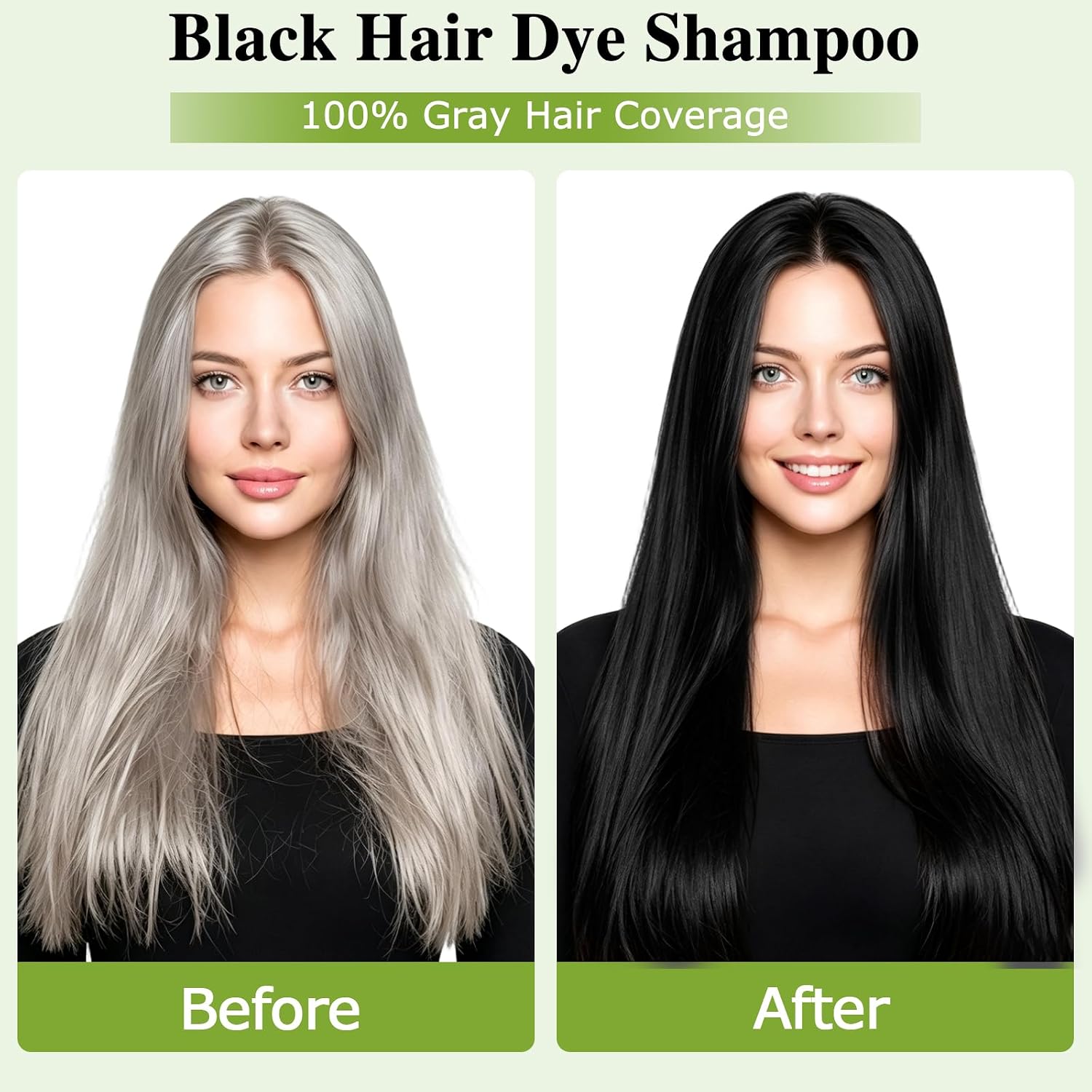 GRYFOX Black Hair Dye Shampoo, 3 In 1 Semi Permanent Hair Color Shampoo | 100% Gray Coverage, 9 Herbal Extracts, Nourishes with Botanicals , Natural Hair Dye for Women & Men, Ammonia & Paraben Free