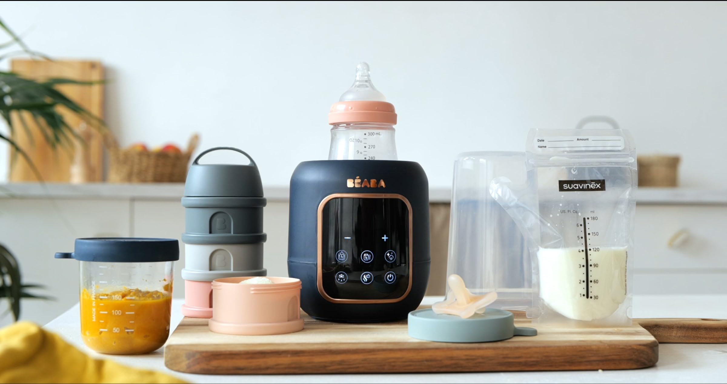 BÉABA, Flaschenwärmer/Sterilisator, Muttermilch-/Säuglingsmilchwärmer, Multifunktional: 5 Modi, Wasserbadfunktion, Erwärmen von Gläschen, Auftauen, Schnellmodus, Sterilisationsmodus, Multi Milk
