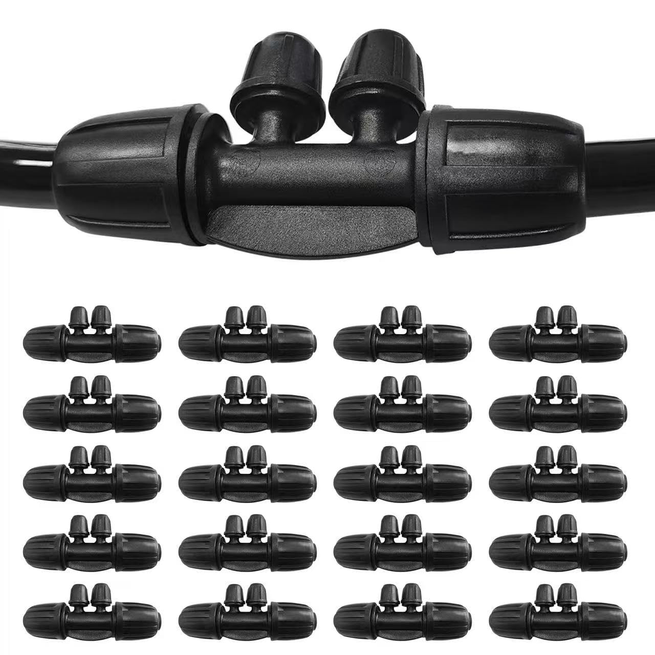 20 Pcs 1/2 Inch to1/4 Inch Drip Irrigation Tubing Fittings,Irrigation Hose Connectors,Lock Barbed Tee 4 Way for Lawn Plant Garden Watering System,Drip Irrigation System (1/2'' ID x 0.60''-0.63'' OD)