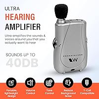 Vista 6 de Williams Sound PockeTalker Amplificador de sonido ultra do con auriculares y audífonos, suministro de baterías anual & tela microfibra Liberty.