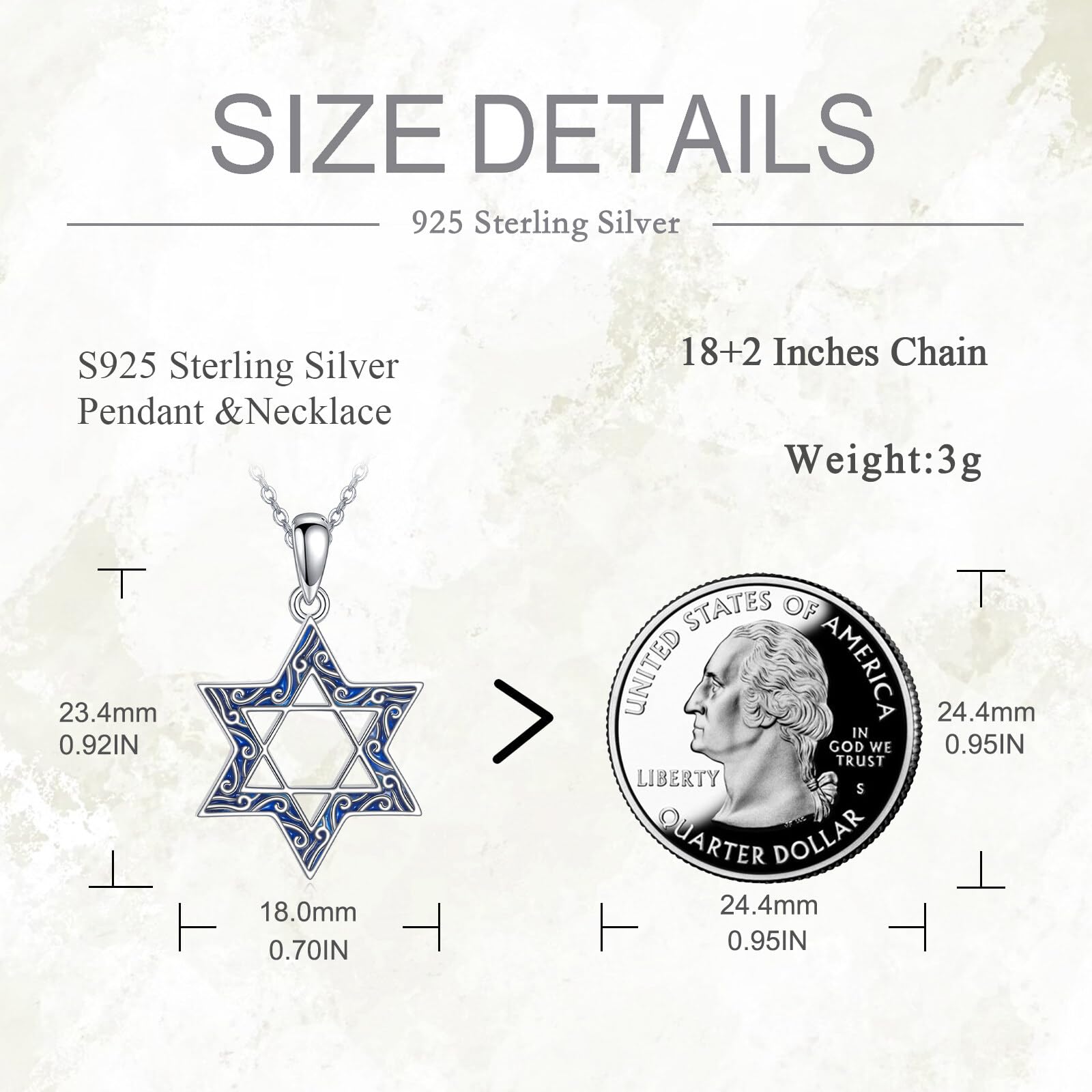 POPLYKE Collana con ciondolo a forma di stella di David, in argento sterling 925, con ciondolo ebreo israeliano, per uomini e donne