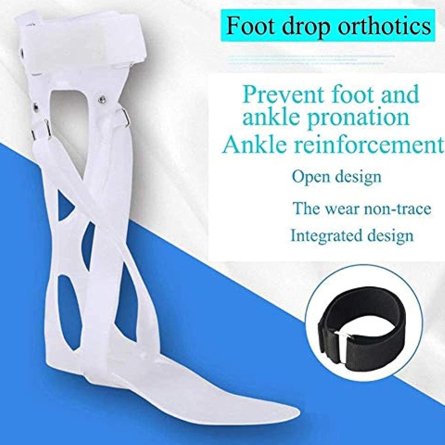 AFO Drop Foot Splint Support - Ankle Protection Correction Splint - Orthotics Ankle Foot Stabiliser, for Foot Drop Correction (Size Can Cut Out)