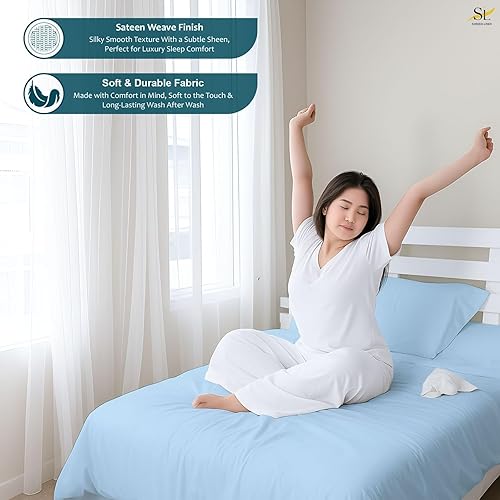 Vista 66 de Shreem Linen California King Waterbed Sheets, 4-Piece 100% Egyptian Cotton Attached Sheet Set with 15" Deep Pocket, Soft & Breathable Bedsheets for