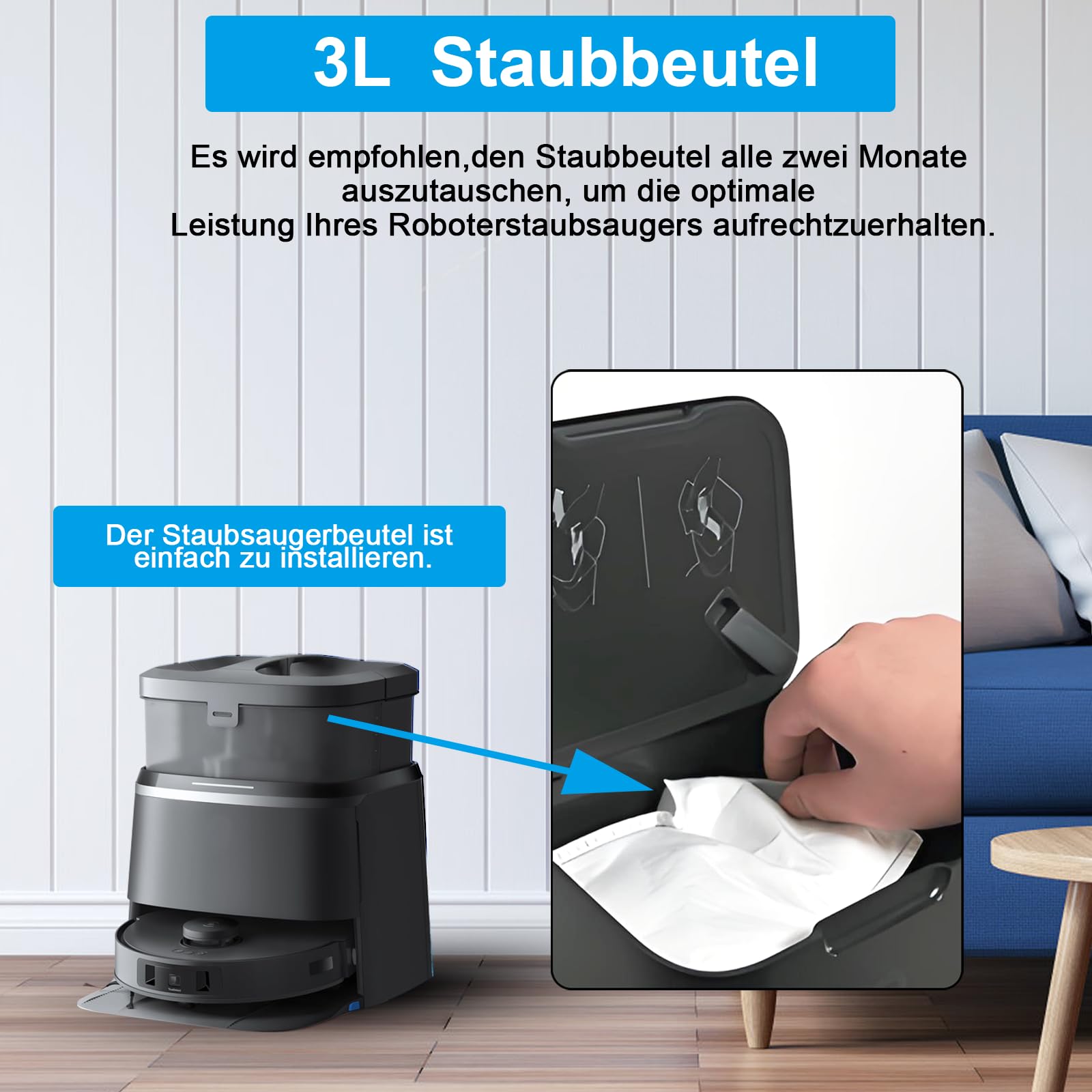 Sacchetti Polvere RongZy Per Ecovacs Deebot T30 PRO/T30 Omni - 12 Pezzi 3L