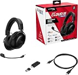 HyperX Cloud III S Wireless, Cuffie Bluetooth, Audio 3D, Microfono Noise-Cancelling, Fino a 200 ore di Autonomia, Dongle USB-C, Compatibili con PC, PS5, Nintendo Switch, Nero - 11