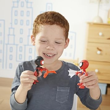 Spidey and his Amazing Friends 3-Pack, 4-Inch Scale Marvel Action Figures, Includes 3 Figures and 3 Accessories, Spider-Man, Ghost-Spider & Miles Morales