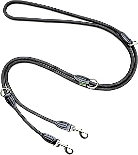 Leisegrün Hundeleine Derby | 2m Länge, Robustes Nylon, Flexibel verstellbar für mittelgroße bis große Hunde | Klassisches Schwarz product image