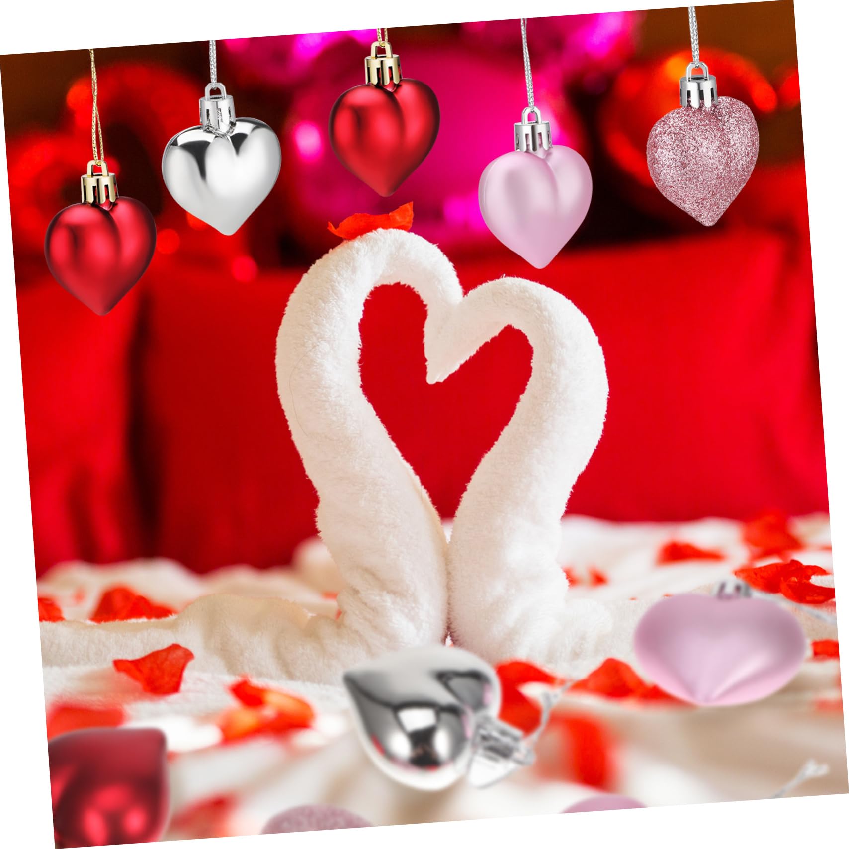 Cabilock 3 Juegos Colgante Bola Corazón Decoración De San Valentín Decoración San Valentín del Corazón del Día De San Valentín Ornamento del El Plastico 48 Uds * 3