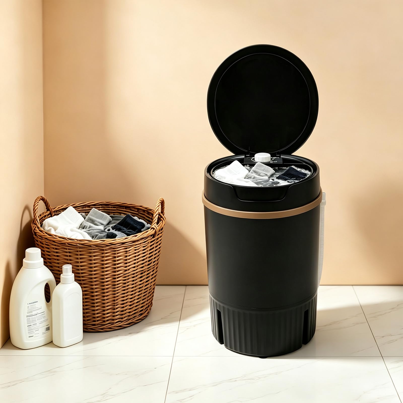 Mini lavadora de 4,5 L, 260 W, 1 – 10 min lavado con centrifugado