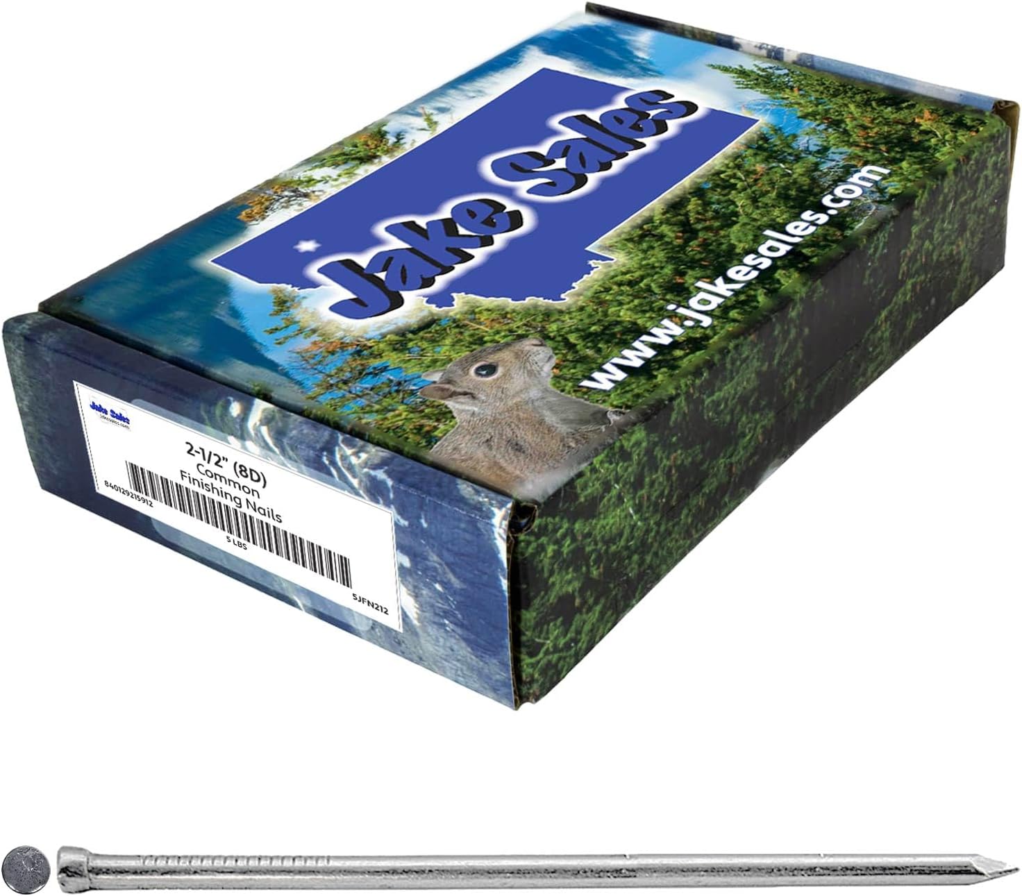 2-1/2 Inch (8D) Bright Finish Finish Nails - 5 Pounds ~845 Nails