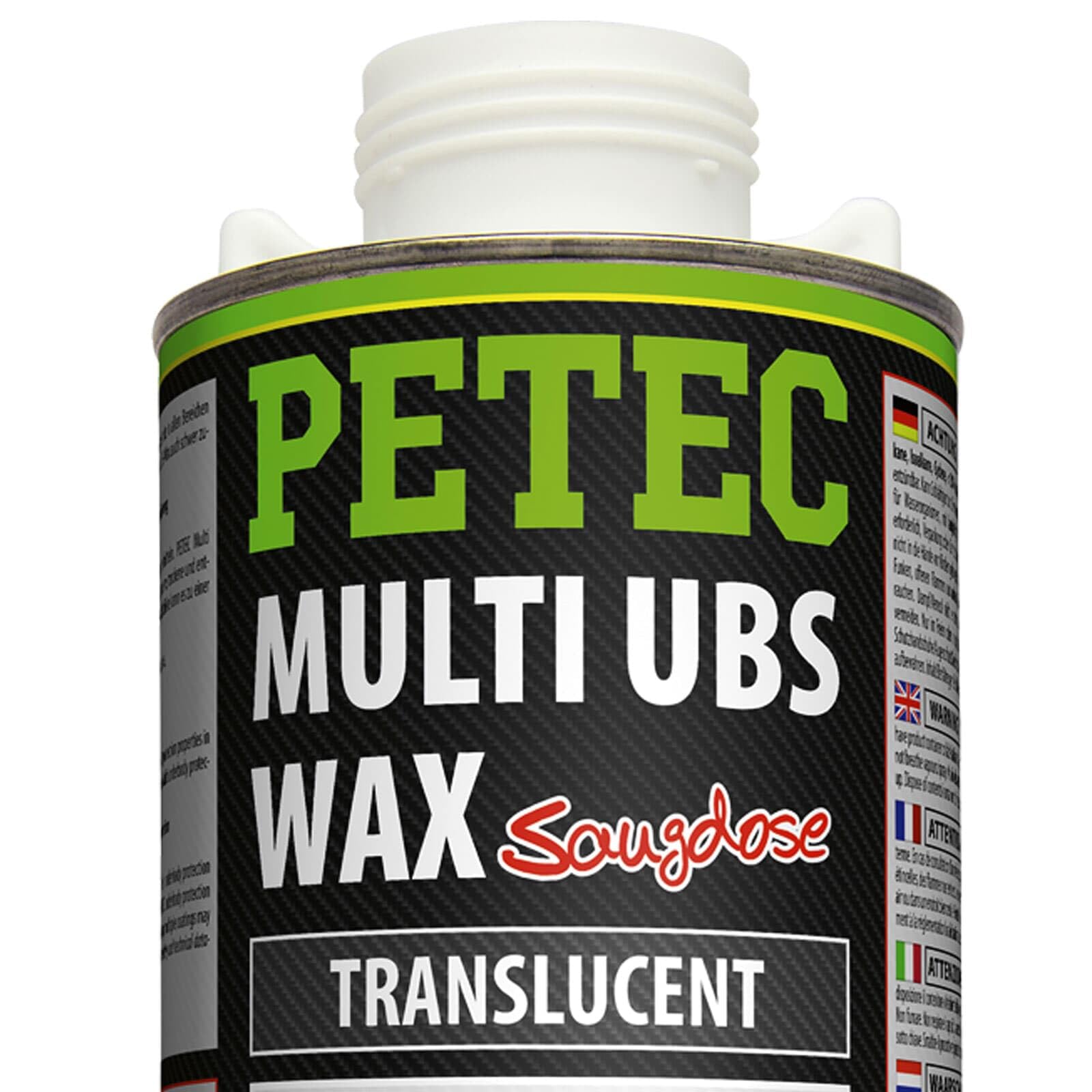 BandelOne enthält 6x 1L PETEC Multi Ubs Wax Transparent Transculent Saugdose Unterbodenschutz