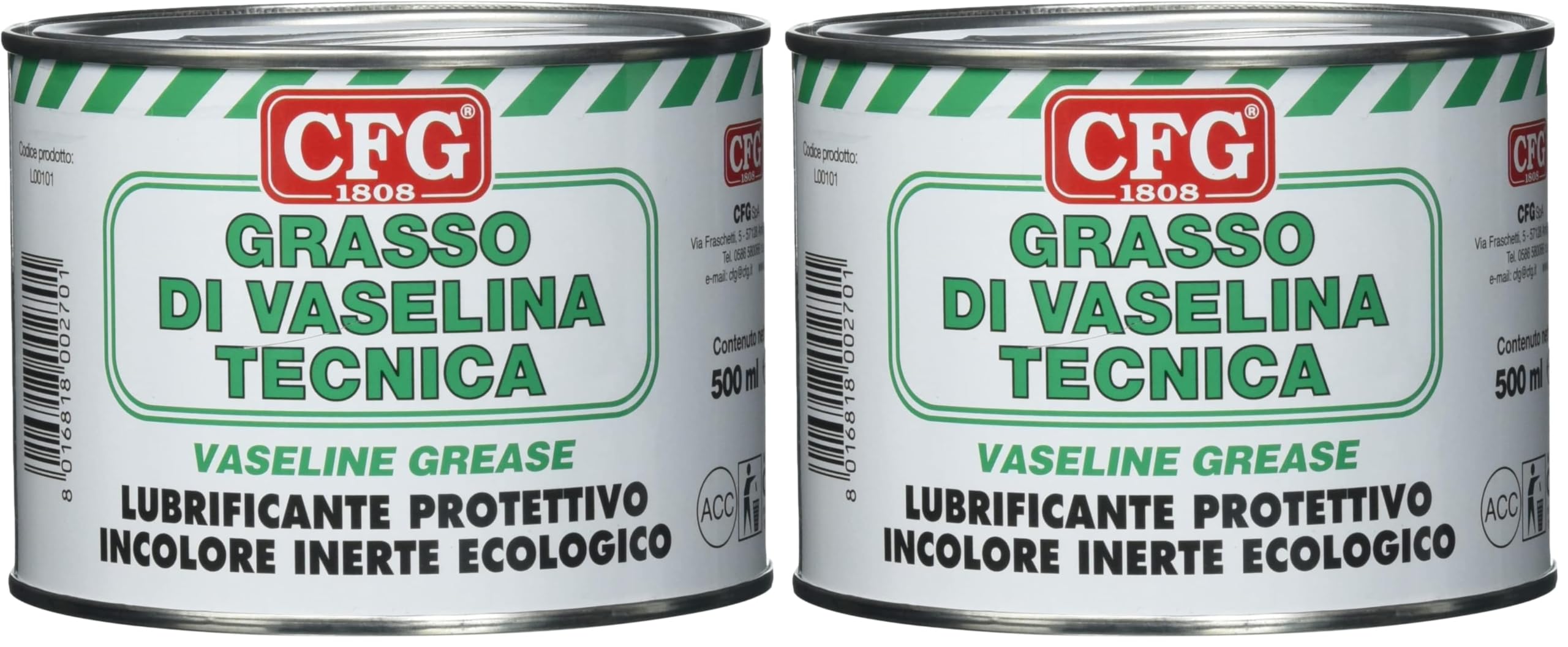 GRASSO DI VASELINA TECNICA DA 500 ML. (Confezione da 2)