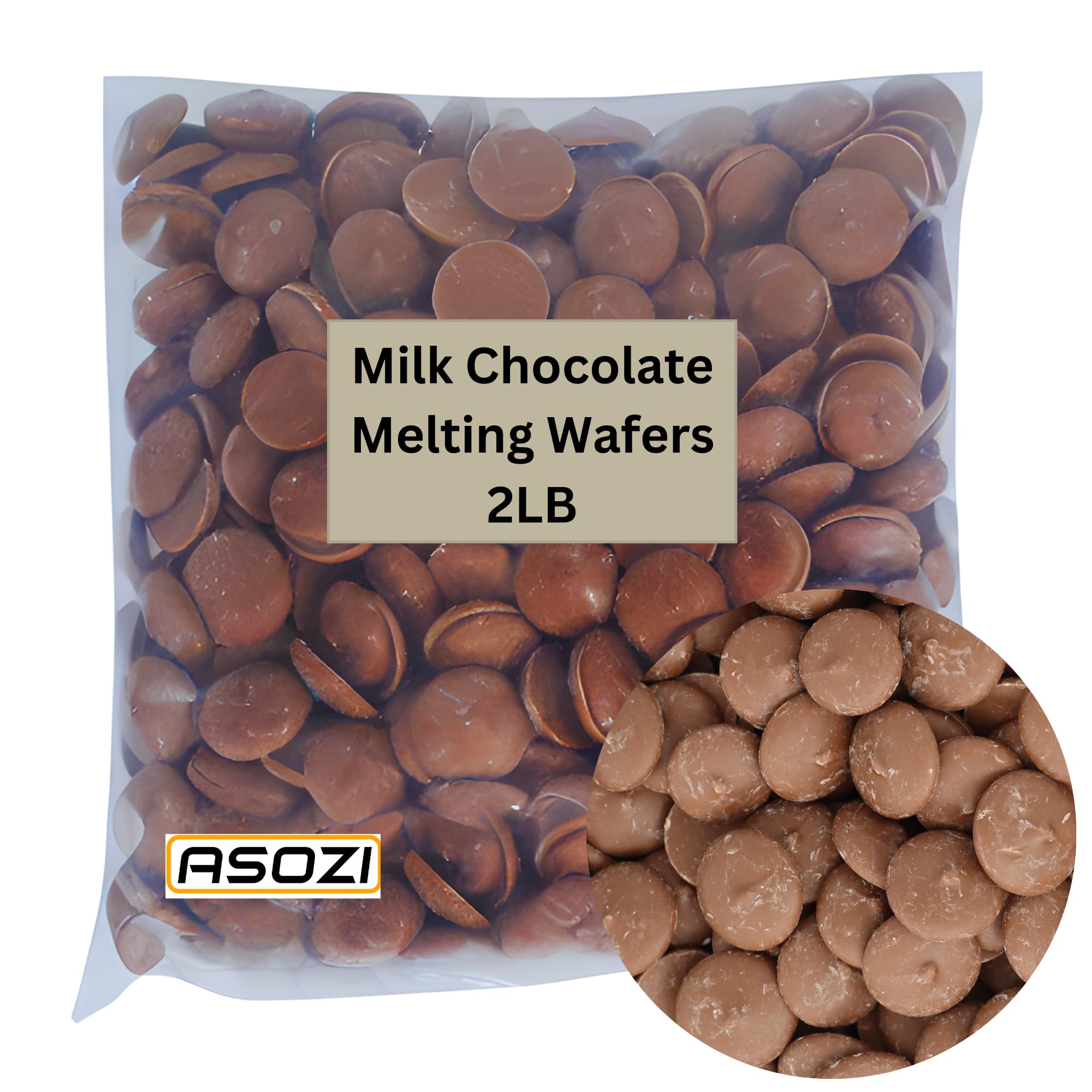 Milk Chocolate Melting Wafers 2LB – Smooth and Creamy, Perfect for Dipping, Baking, Candy Making, and Decorating Desserts – Ideal for Fountains, Coating, and Molded Chocolates Cocoa Lite