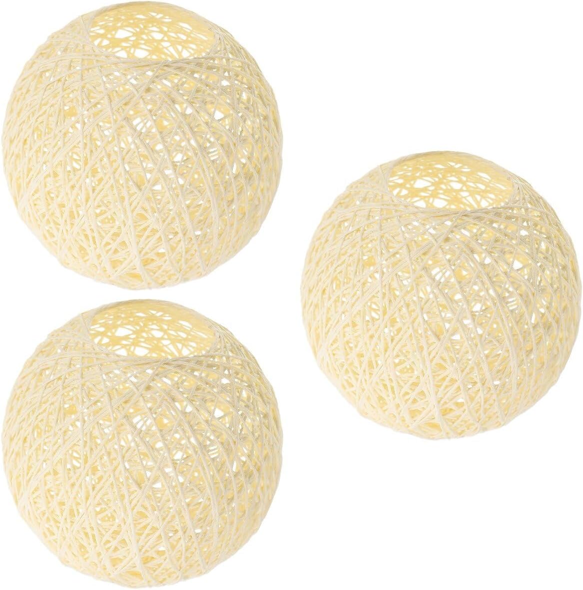 Cabilock 3pcs Rattan Ceiling Light Shade Unique Woven Lampshade for Bedroom Dining Room and Office Decor Creates Warm Atmosphere Easy to Install Natural Color