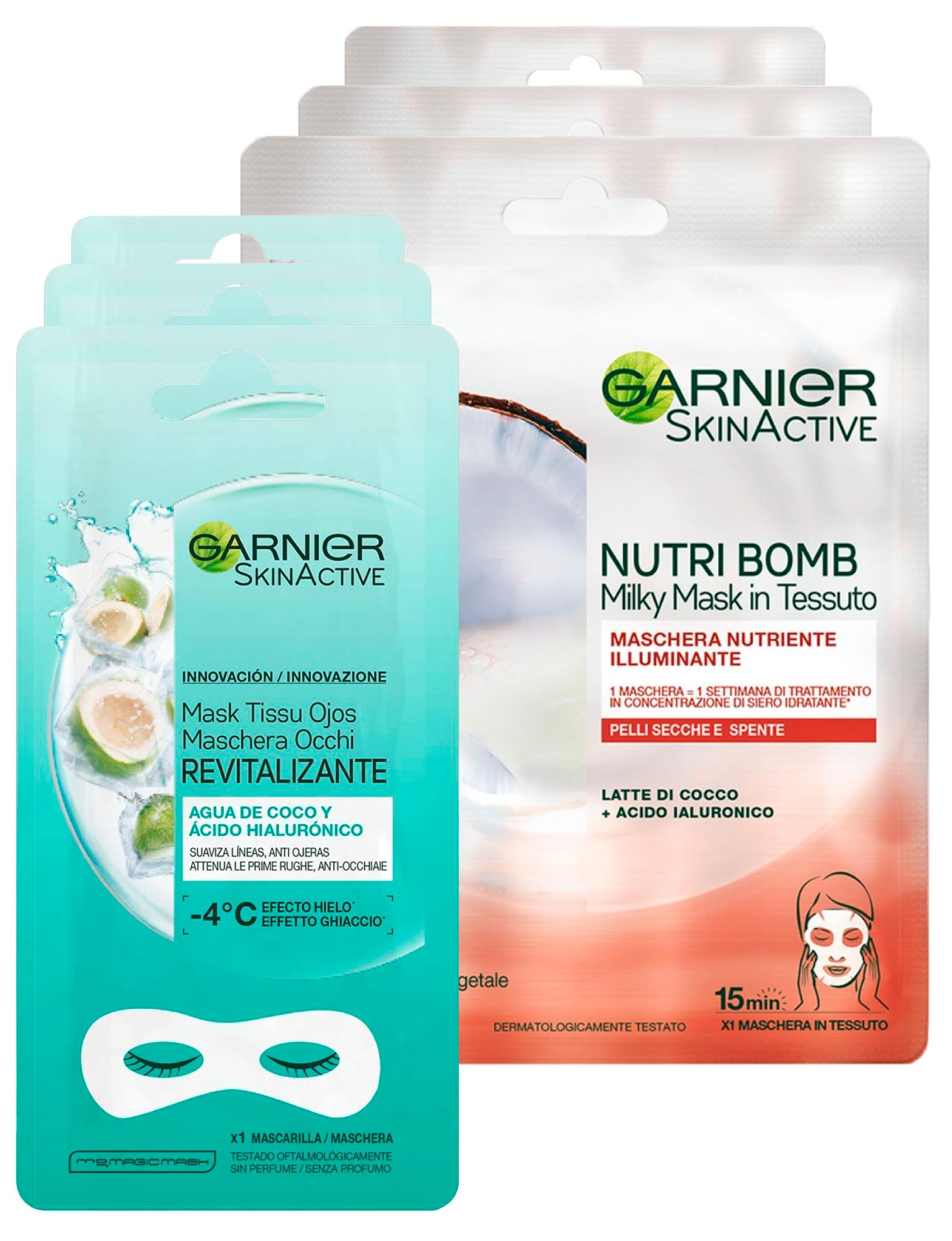 3x Garnier SkinActive Hydra Bomb Mascarilla Facial en Tela Hidratante y Matificante con Té Verde y Ácido Hialurónico — view 17