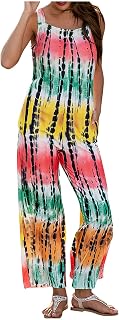 Alwyeans Women's Dungarees Sale Plus Size Casual Boho Jumpsuit Baggy Long Trousers Soft Bib Overalls Oversized Boyfriend Overalls Rompers With Posket Teens Gym Yoga Workout Set Rompers Sportswear