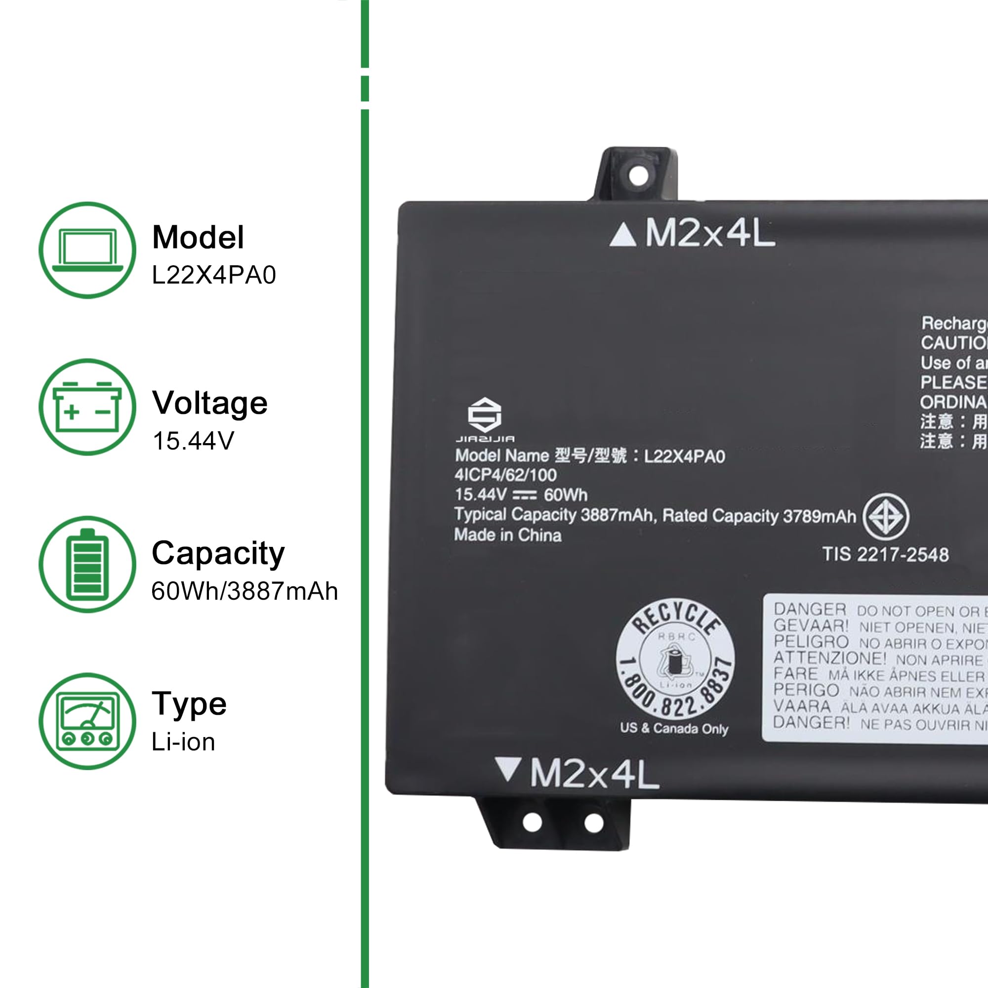 Amazon.com: JIAZIJIA L22X4PA0 SB11K38533 5B11K38530 Laptop Battery