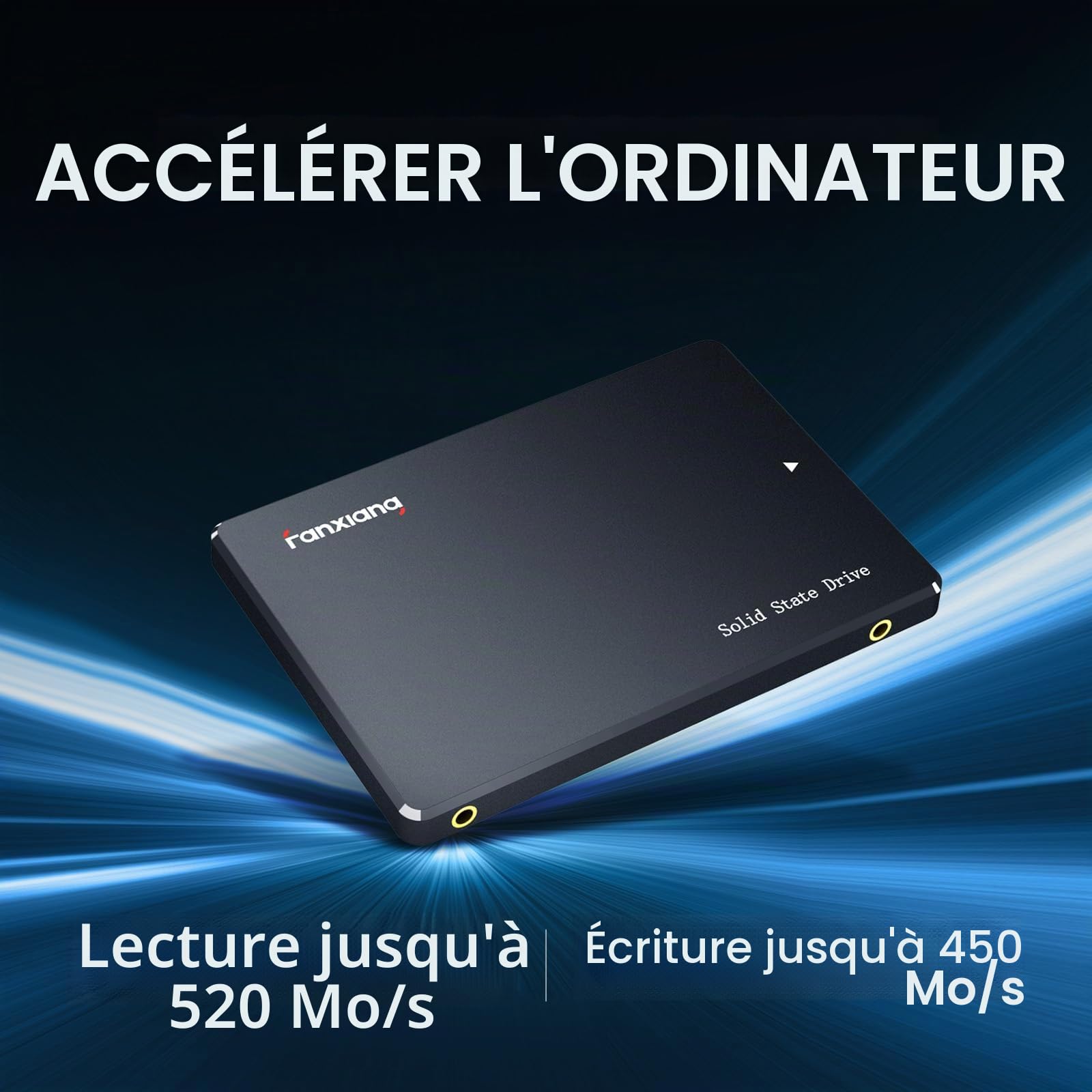 fanxiang S101 256Go SSD Disque Interne SSD SATA III 6 Go/s 2,5" Vitesse de Lecture jusqu'à 520 Mo/s, Compatible avec Ordinateurs Portables et Ordinateurs de Bureau (Noir)