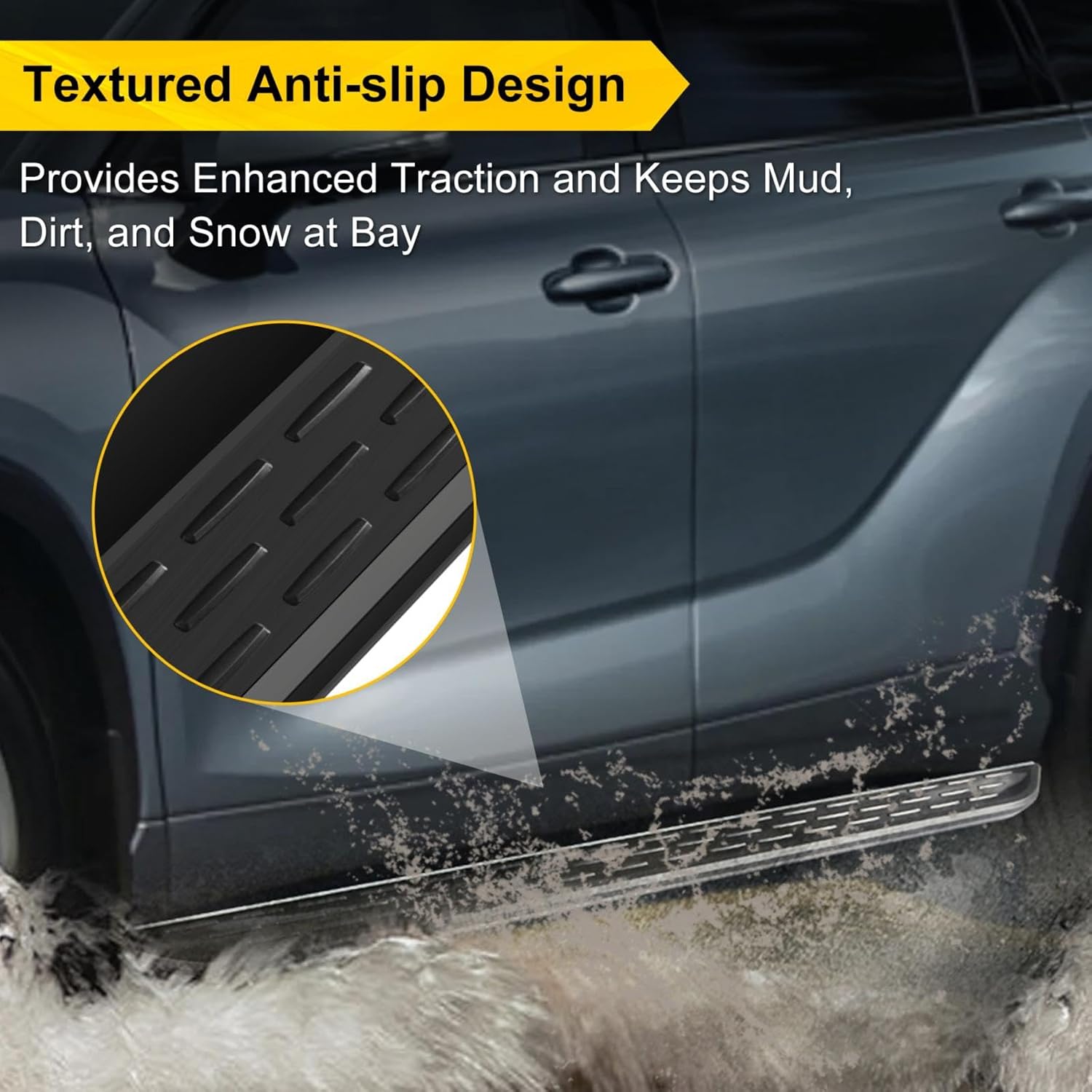 Running Board Side Step fit for Toyota Highlander 2022 2023 2024 Black Side Step Step Bar Rail Board Pedal Aluminum