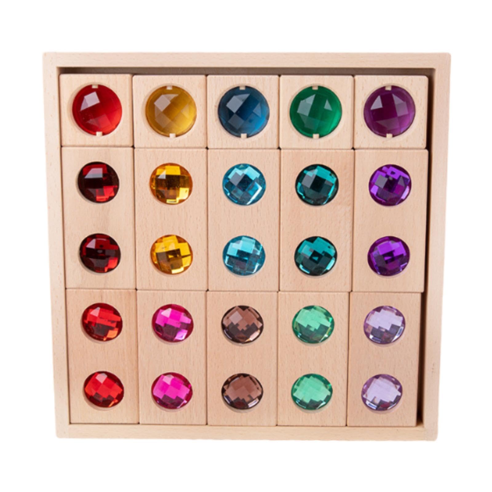 Juego de Bloques de Construcción, Juego de Apilamiento, Cubos de Aprendizaje, Acrílico, Madera, Bloques Transparentes para La Educación, Estilo D