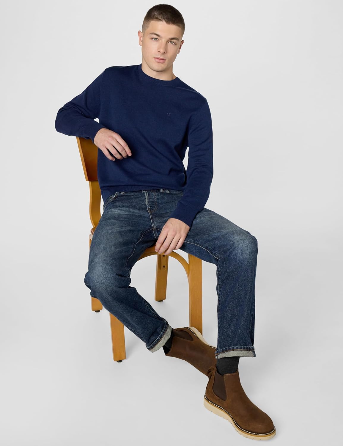 Calvin Klein Men's Knit Campus Crew Neck Cotton CK Golf Sweater - Image 2