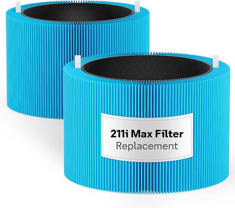F2MAX AllergenBlock Filter for Blueair Blue Pure 211i Max, 2 Pack | Dust, Pollen & Pet Dander Reduction; HEPA & Activated Carbon; Not for 211+ or 211+ Auto