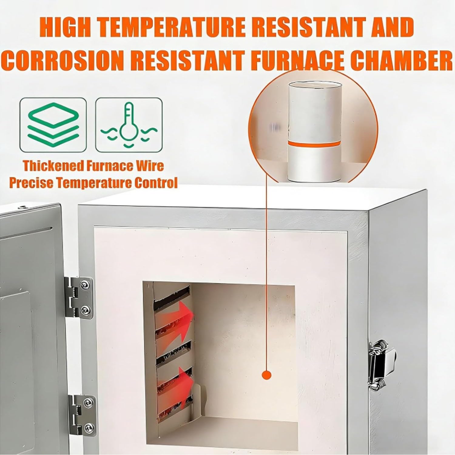 Horno de mufla eléctrico digital de 1150 ℃, horno de combustión de mesa compacto de 2000 W for uso en laboratorio, fabricación de joyas, cerámica y proyectos de fusión