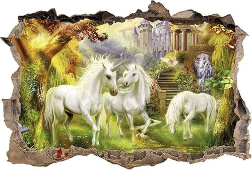 Miniatura 2 de Unicorn Garden 3D Smashed Wall Sticker Art Mural H222 (vinilo, 49.2 x 33.1 in)