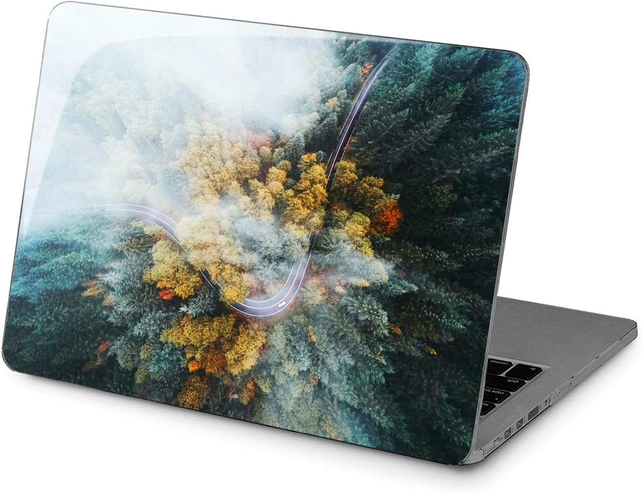 Hard Case Compatible for MacBook Pro 16 14 M3 M2 2023 M1 Pro 13 2022 Air 13 2021 Retina 2020 Mac 11 12 Forest Aesthetic Cover Protective Autumn Print Fall Nature Unique Laptop Road Design