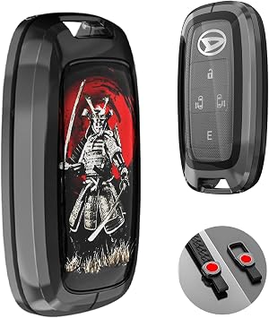 Smart Key Case for Toyota Rise RAIZE Daihatsu Rocky Rocky New Tuft, Made of High Quality TPU Material, Shockproof, Scratch Resistant, Fashionable Smart Key Holder, Samurai Style, Black