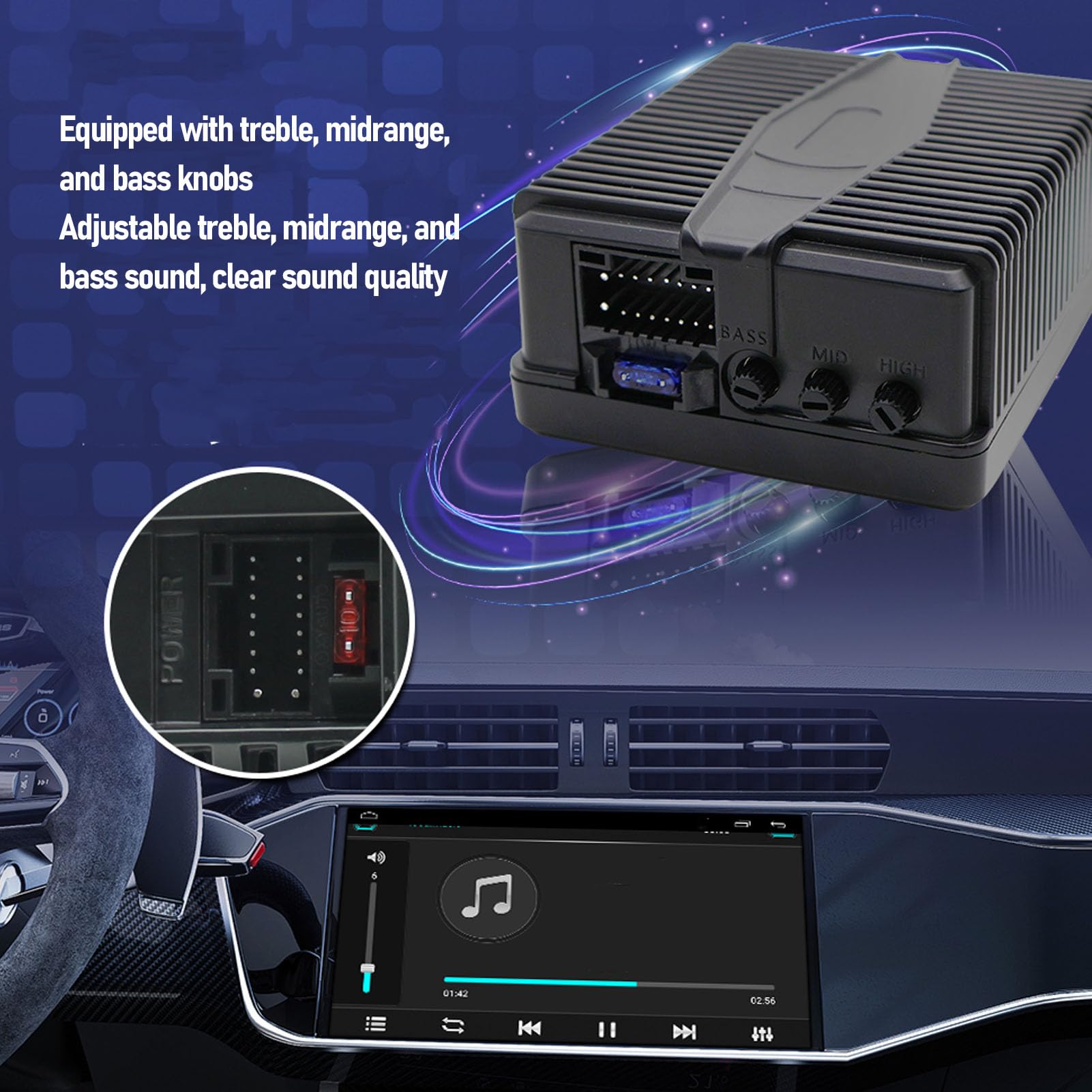 Auto -Stereoverstärker 12V -Auto -DAP -Verstärker 4 X 60w Power 4 Kanal Clear Sound Quality Autoverstärker für Android Car Stereo -System