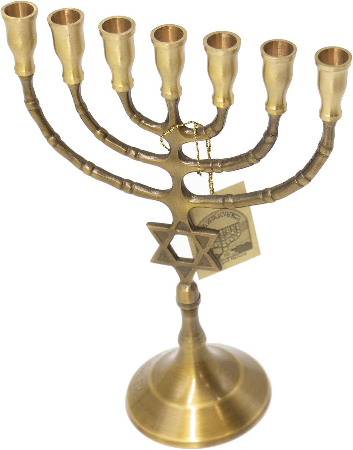 Jerusalem 9'' Goliath Menorah Gold Plated from Holy Land