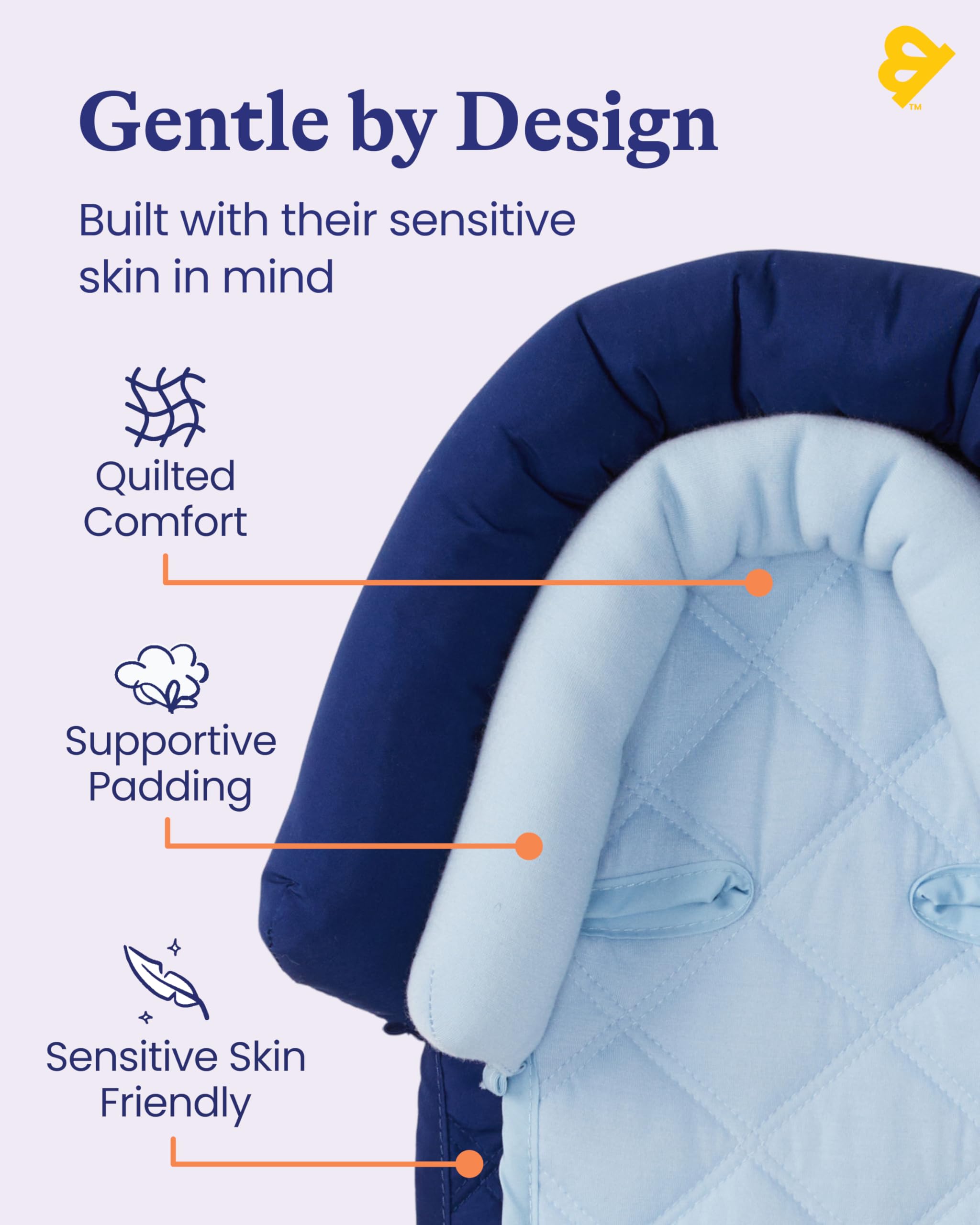 Travel Bug Soporte para la cabeza 2 en 1 para bebés y niños pequeños, soporte para la cabeza para asientos de coche, cochecitos y rebotadores, color azul