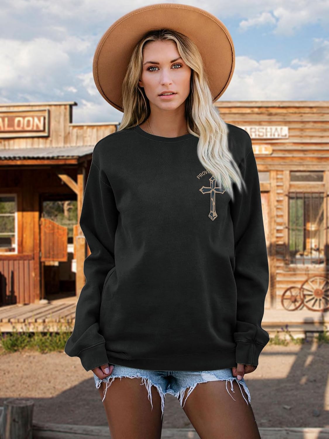Christian Sweatshirts for Women Western Shirt Bible Verse Inspirational Top